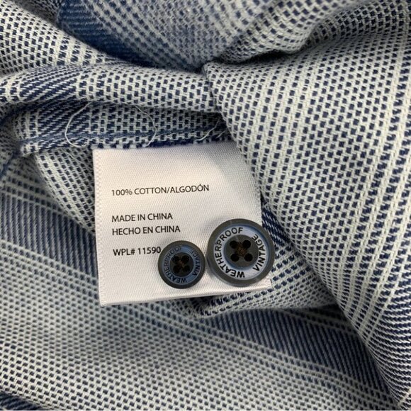 WEATHERPROOF VINTAGE mens shirt Brushed Horizontal Stripe Woven Shirt Size S - Picture 12 of 12